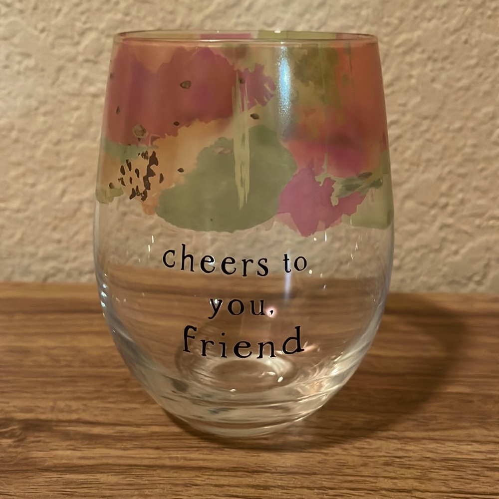 ✨3/$25✨ “Cheers to you, Friend” Stemless Wine Glass